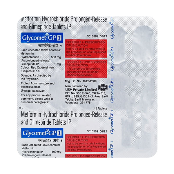 Glycomet GP 500+1 MG (30 Tablet)