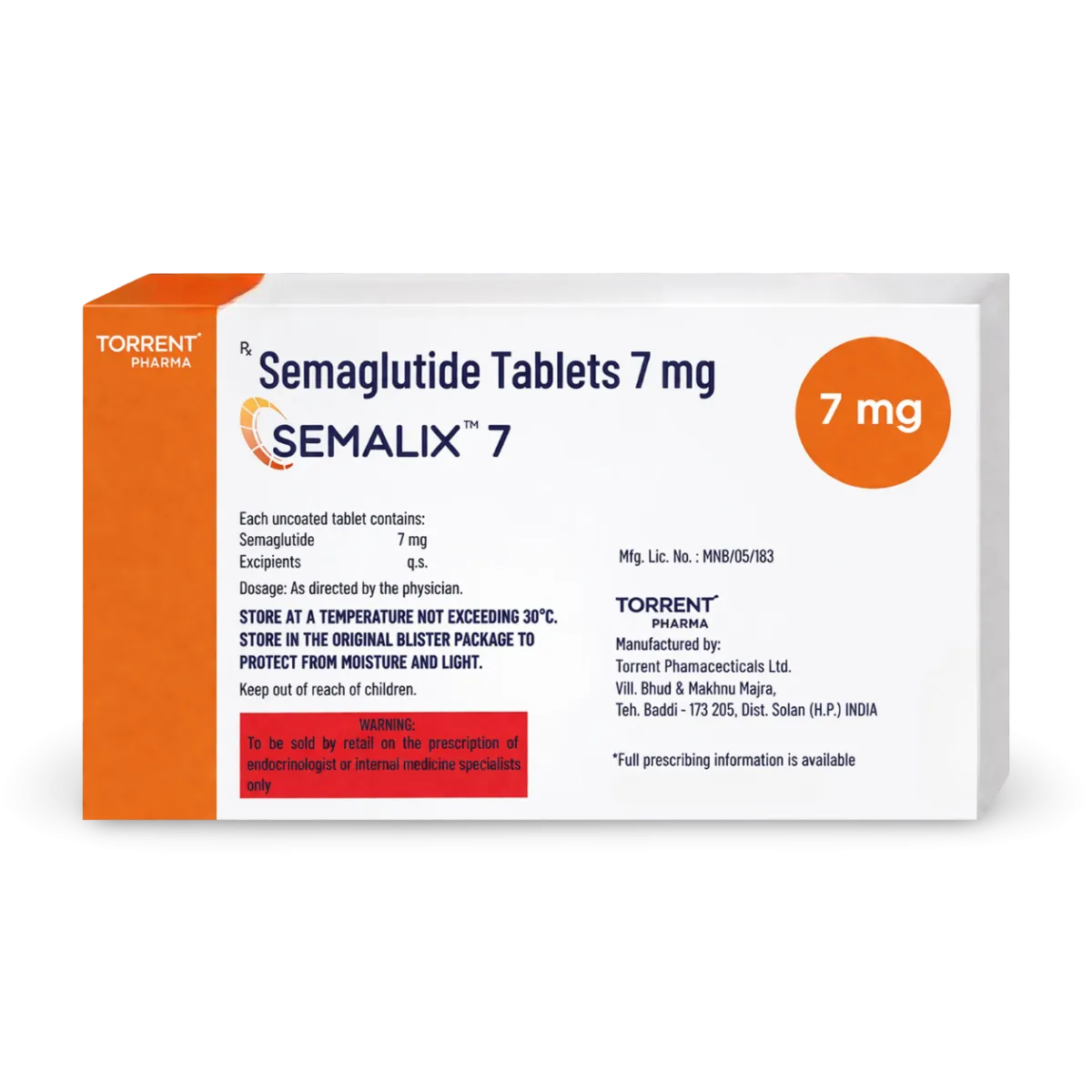 Semalix 7mg Tablet Semaglutide (10 Tablets) - Image 2